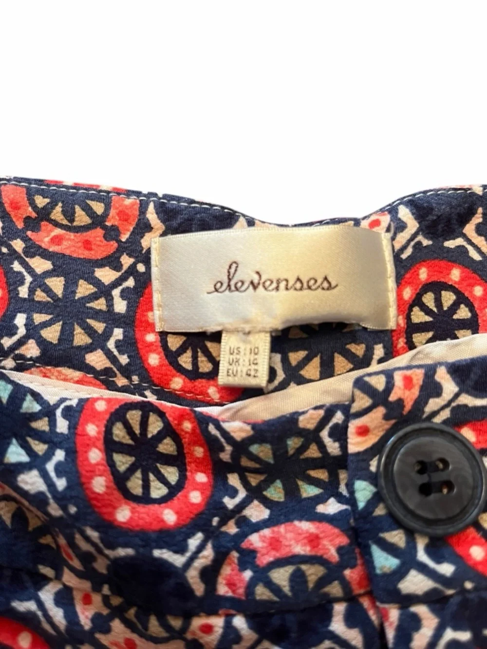 Anthropologie Elevenses Boho Scarf Print Palazzo Wide Leg Silk-Feel Pants 10 - Picture 10 of 11